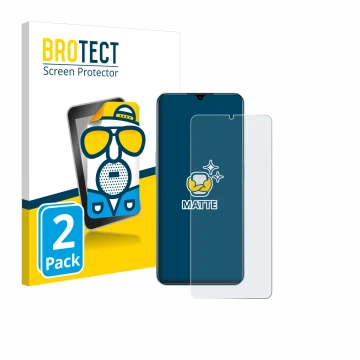 Parte frontal de un envase de producto con el logotipo de la marca BROTECT. Al lado se muestra el dispositivo Oppo A78 5G con 
