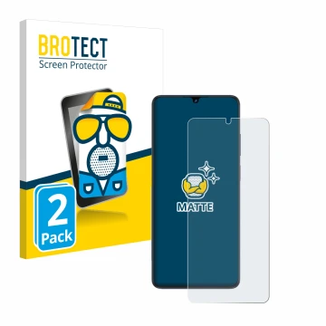 Parte frontal de un envase de producto con el logotipo de la marca BROTECT. Al lado se muestra el dispositivo ZTE Blade V50 Vi