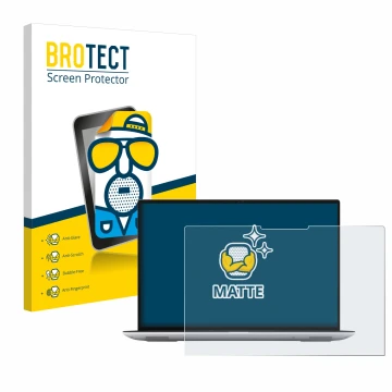 Parte frontal de un envase de producto con el logotipo de la marca BROTECT. Al lado se muestra el dispositivo Dell Precision 5