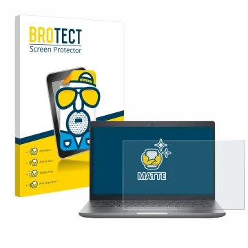 Parte frontal de un envase de producto con el logotipo de la marca BROTECT. Al lado se muestra el dispositivo Dell Precision 3