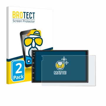 Parte frontal de un envase de producto con el logotipo de la marca BROTECT. Al lado se muestra el dispositivo Ankeway Car Radi