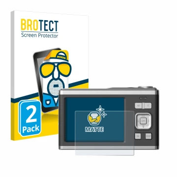 Parte frontal de un envase de producto con el logotipo de la marca BROTECT. Al lado se muestra el dispositivo Rollei Compactli