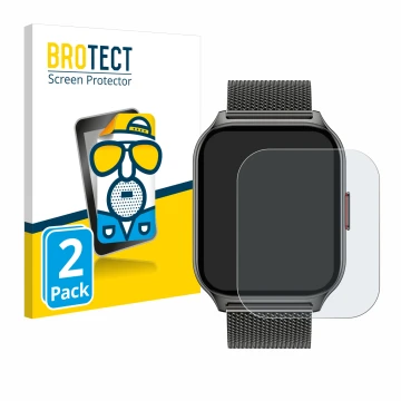 Parte frontal de un envase de producto con el logotipo de la marca BROTECT. Al lado se muestra el dispositivo Popglory P95 2