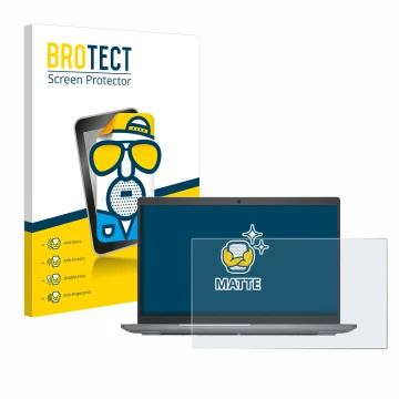 Parte frontal de un envase de producto con el logotipo de la marca BROTECT. Al lado se muestra el dispositivo Dell Latitude 55