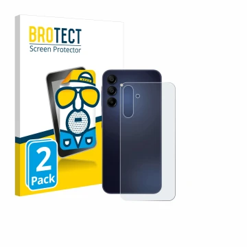 Parte frontal de un envase de producto con el logotipo de la marca BROTECT. Al lado se muestra el dispositivo Samsung Galaxy A