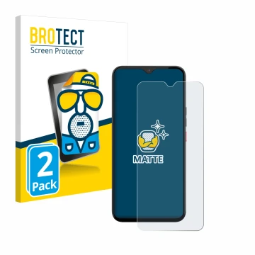 Parte frontal de un envase de producto con el logotipo de la marca BROTECT. Al lado se muestra el dispositivo Gigaset GS5 PRO 