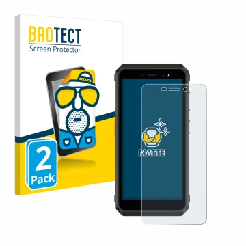 Parte frontal de un envase de producto con el logotipo de la marca BROTECT. Al lado se muestra el dispositivo Ulefone Power Ar