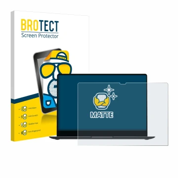 Parte frontal de un envase de producto con el logotipo de la marca BROTECT. Al lado se muestra el dispositivo Samsung Galaxy B