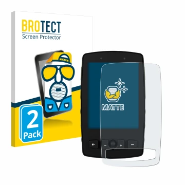 Parte frontal de un envase de producto con el logotipo de la marca BROTECT. Al lado se muestra el dispositivo TwoNav Aventura 
