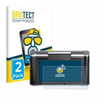 Parte frontal de un envase de producto con el logotipo de la marca BROTECT. Al lado se muestra el dispositivo Revopoint Miraco