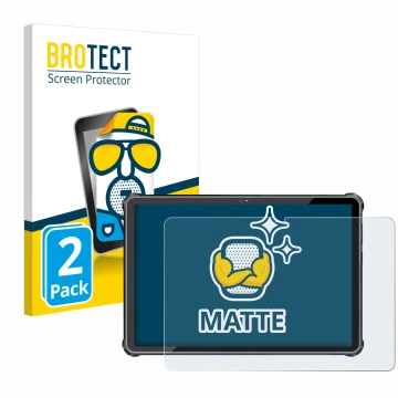 Parte frontal de un envase de producto con el logotipo de la marca BROTECT. Al lado se muestra el dispositivo Oukitel RT6 con 