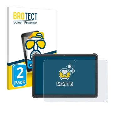 Parte frontal de un envase de producto con el logotipo de la marca BROTECT. Al lado se muestra el dispositivo Oukitel RT8 con 