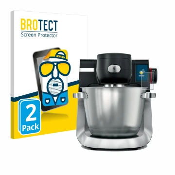 Parte frontal de un envase de producto con el logotipo de la marca BROTECT. Al lado se muestra el dispositivo Bosch MUM Serie 