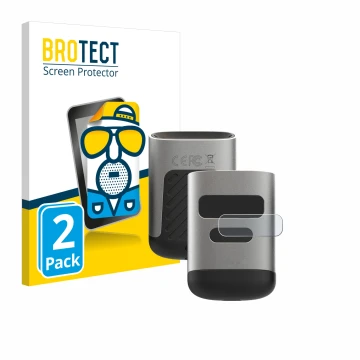 Parte frontal de un envase de producto con el logotipo de la marca BROTECT. Al lado se muestra el dispositivo Opticon OPN-6000