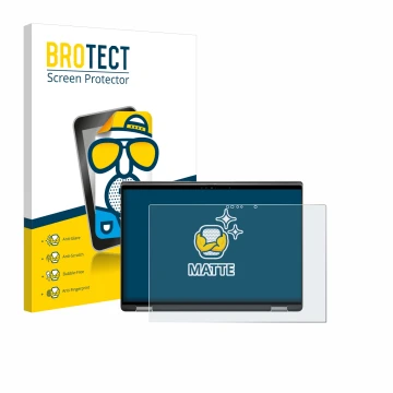 Parte frontal de un envase de producto con el logotipo de la marca BROTECT. Al lado se muestra el dispositivo Dell Latitude 74