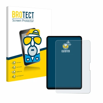 Parte frontal de un envase de producto con el logotipo de la marca BROTECT. Al lado se muestra el dispositivo Apple iPad Pro 1