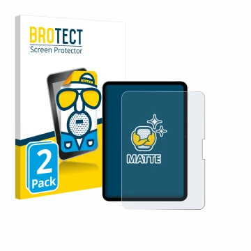 Parte frontal de un envase de producto con el logotipo de la marca BROTECT. Al lado se muestra el dispositivo Apple iPad Pro 1