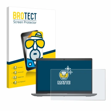 Parte frontal de un envase de producto con el logotipo de la marca BROTECT. Al lado se muestra el dispositivo Dell Precision 3