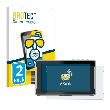 Parte frontal de un envase de producto con el logotipo de la marca BROTECT. Al lado se muestra el dispositivo Viltrox DC-550 P