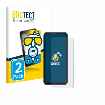 Parte frontal de un envase de producto con el logotipo de la marca BROTECT. Al lado se muestra el dispositivo Ulefone Armor 25