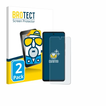 Parte frontal de un envase de producto con el logotipo de la marca BROTECT. Al lado se muestra el dispositivo Oppo A79 5G con 