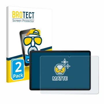 Parte frontal de un envase de producto con el logotipo de la marca BROTECT. Al lado se muestra el dispositivo Huawei MatePad S