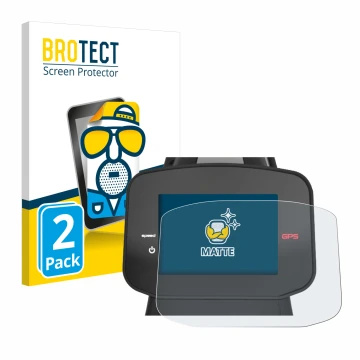 Parte frontal de un envase de producto con el logotipo de la marca BROTECT. Al lado se muestra el dispositivo PowaKaddy FX7 GP