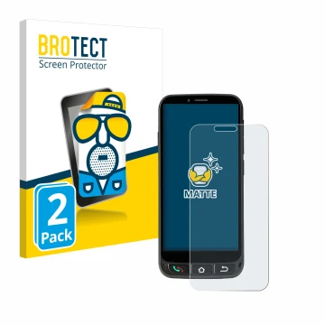Parte frontal de un envase de producto con el logotipo de la marca BROTECT. Al lado se muestra el dispositivo SPC Zeus 4G Pro 