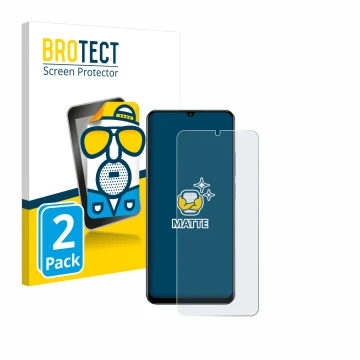 Parte frontal de un envase de producto con el logotipo de la marca BROTECT. Al lado se muestra el dispositivo realme C61 con s