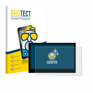 Parte frontal de un envase de producto con el logotipo de la marca BROTECT. Al lado se muestra el dispositivo Wacom Movink 13 