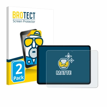 Parte frontal de un envase de producto con el logotipo de la marca BROTECT. Al lado se muestra el dispositivo OnePlus Pad 2 co