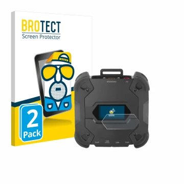 Parte frontal de un envase de producto con el logotipo de la marca BROTECT. Al lado se muestra el dispositivo Texa TXT MULTIHU