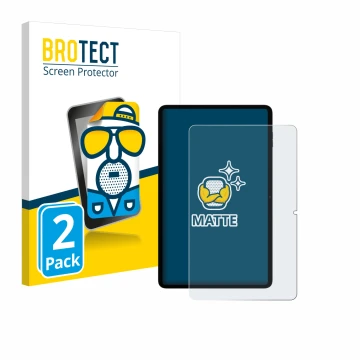 Parte frontal de un envase de producto con el logotipo de la marca BROTECT. Al lado se muestra el dispositivo Blackview Tab 18