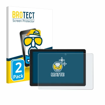 Parte frontal de un envase de producto con el logotipo de la marca BROTECT. Al lado se muestra el dispositivo Xgody N02 Pro 10