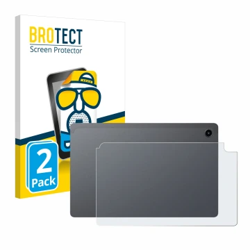 Parte frontal de un envase de producto con el logotipo de la marca BROTECT. Al lado se muestra el dispositivo Alldocube iPlay 