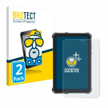 Parte frontal de un envase de producto con el logotipo de la marca BROTECT. Al lado se muestra el dispositivo Oukitel RT3 Pro 