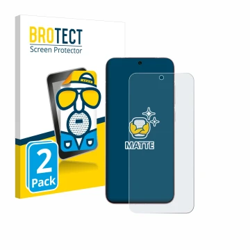 Parte frontal de un envase de producto con el logotipo de la marca BROTECT. Al lado se muestra el dispositivo Vivo X200 Pro mi