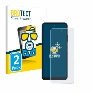 Parte frontal de un envase de producto con el logotipo de la marca BROTECT. Al lado se muestra el dispositivo Hotwav Note 12 c