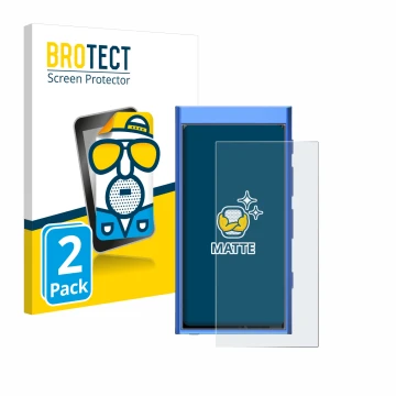 Parte frontal de un envase de producto con el logotipo de la marca BROTECT. Al lado se muestra el dispositivo Hiby Digital M30