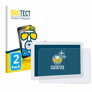 Parte frontal de un envase de producto con el logotipo de la marca BROTECT. Al lado se muestra el dispositivo Amazon Echo Hub 