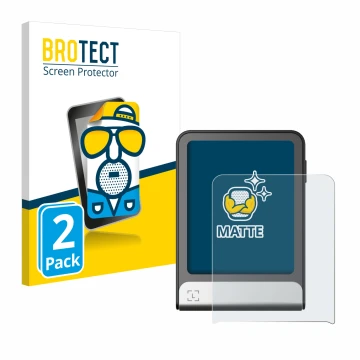 Parte frontal de un envase de producto con el logotipo de la marca BROTECT. Al lado se muestra el dispositivo Ledger Flex con 