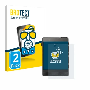 Parte frontal de un envase de producto con el logotipo de la marca BROTECT. Al lado se muestra el dispositivo Light Phone 3 co