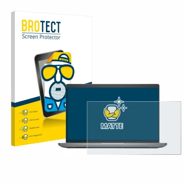 Parte frontal de un envase de producto con el logotipo de la marca BROTECT. Al lado se muestra el dispositivo Dell Precision 3