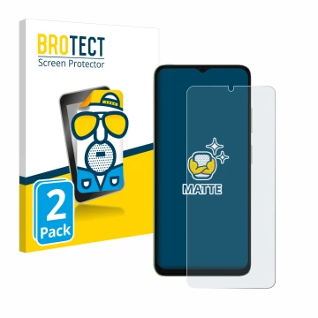 Parte frontal de un envase de producto con el logotipo de la marca BROTECT. Al lado se muestra el dispositivo Ulefone Note 19 