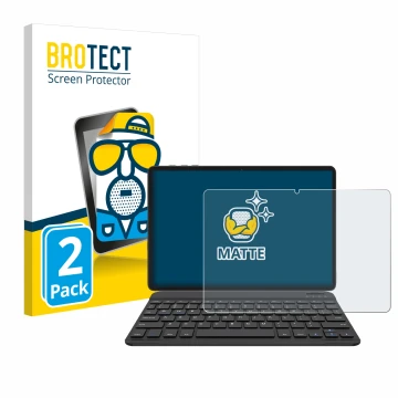 Parte frontal de un envase de producto con el logotipo de la marca BROTECT. Al lado se muestra el dispositivo BESTTAB A20 con 