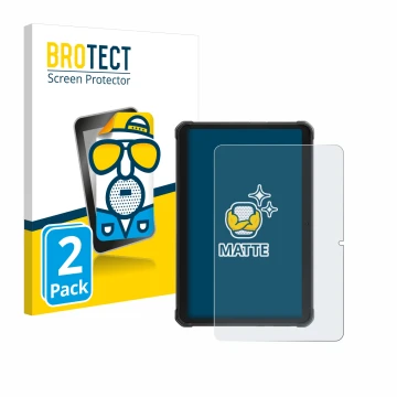 Parte frontal de un envase de producto con el logotipo de la marca BROTECT. Al lado se muestra el dispositivo Hotwav R8 con su