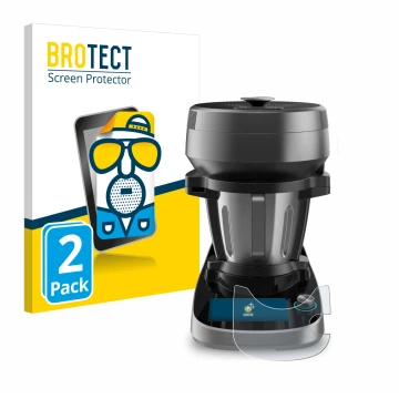 Parte frontal de un envase de producto con el logotipo de la marca BROTECT. Al lado se muestra el dispositivo Cecotec Mambo Vi