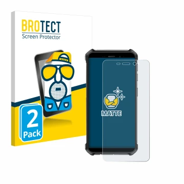 Parte frontal de un envase de producto con el logotipo de la marca BROTECT. Al lado se muestra el dispositivo Ulefone Armor X1