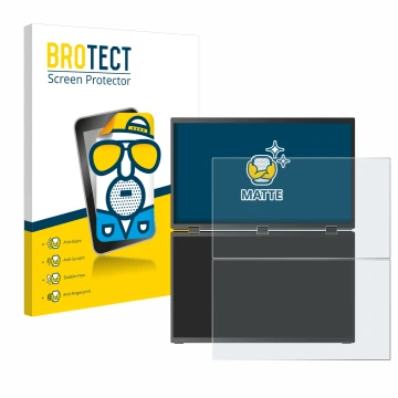 Parte frontal de un envase de producto con el logotipo de la marca BROTECT. Al lado se muestra el dispositivo Uperfect UStatio