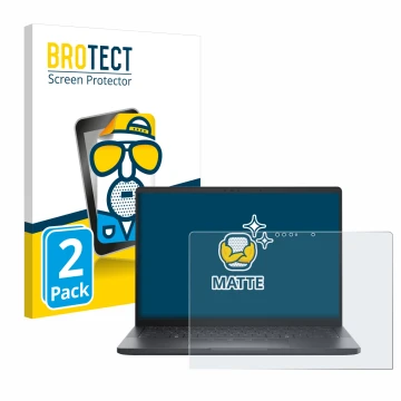 Parte frontal de un envase de producto con el logotipo de la marca BROTECT. Al lado se muestra el dispositivo Dell Pro 13 Prem